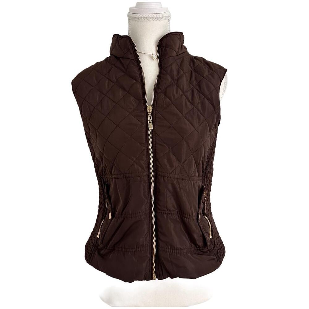 Outer Edge Vintage Leopard  Fur Lined Puff Vest